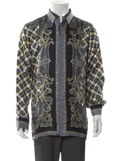 Pre-owned Istante By Versace Silk Paisley Print Shirt In Multi