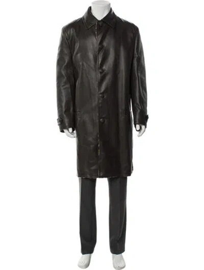 Pre-owned Istante By Versace Vintage 1996 Overcoat In Brown