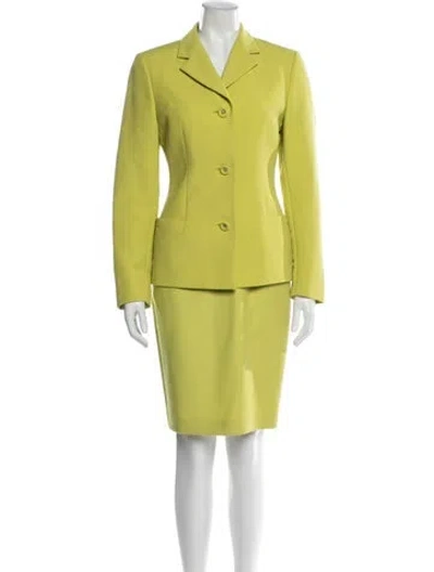 Pre-owned Istante By Versace Vintage 1996 Skirt Suit In Green