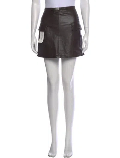 Pre-owned Istante By Versace Vintage Mini Skirt In Brown