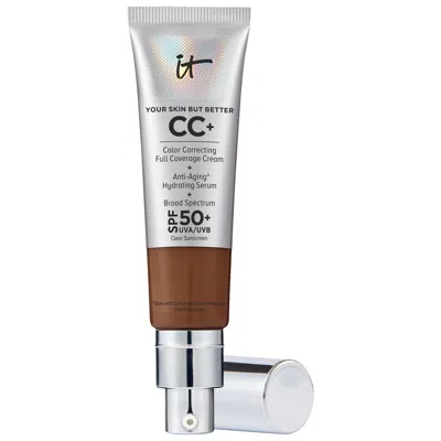 IT COSMETICS CC+ CREAM FULL COVERAGE COLOR CORRECTING FOUNDATION WITH SPF 50+ NEUTRAL DEEP 1.08 OZ / 32 ML