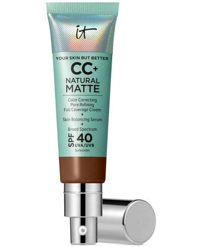 It Cosmetics Cc+ Cream Matte Foundation Spf 40 In Deep Bronze