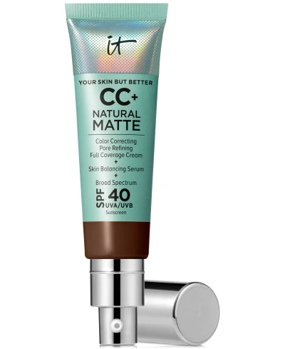 It Cosmetics Cc+ Cream Matte Foundation Spf 40 In Deep Mocha
