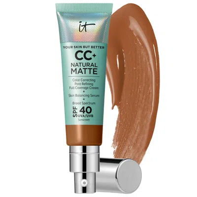 IT COSMETICS CC+ CREAM NATURAL MATTE FOUNDATION WITH SPF 40 NEUTRAL RICH 1.08 OZ / 32 ML