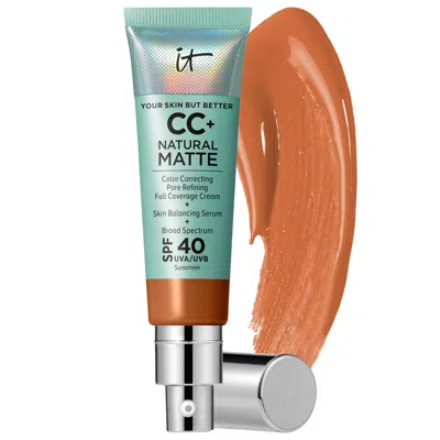 IT COSMETICS CC+ CREAM NATURAL MATTE FOUNDATION WITH SPF 40 RICH COOL 1.08 OZ / 32 ML