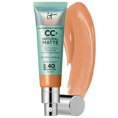 IT COSMETICS CC+ CREAM NATURAL MATTE FOUNDATION WITH SPF 40 TAN COOL 1.08 OZ / 32 ML
