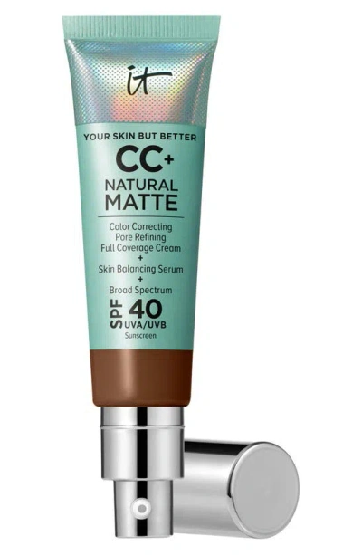 It Cosmetics Cc+ Cream Natural Matte Foundation With Spf 40 Deep Bronze 1.08 oz / 32 ml