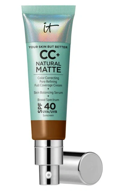It Cosmetics Cc+ Cream Natural Matte Foundation With Spf 40 Deep Honey 1.08 oz / 32 ml