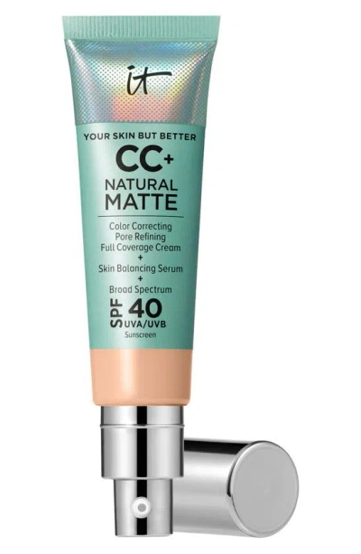 It Cosmetics Cc+ Cream Natural Matte Foundation With Spf 40 Light Cool 1.08 oz / 32 ml In Ght Cool