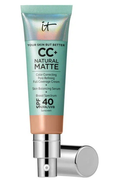 It Cosmetics Cc+ Cream Natural Matte Foundation With Spf 40 Medium Cool 1.08 oz / 32 ml