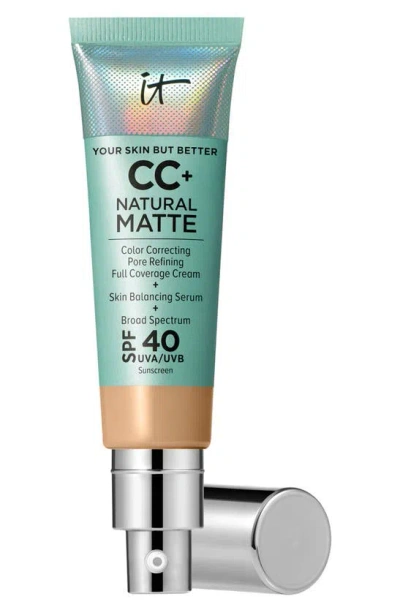 It Cosmetics Cc+ Cream Natural Matte Foundation With Spf 40 Medium Tan 1.08 oz / 32 ml