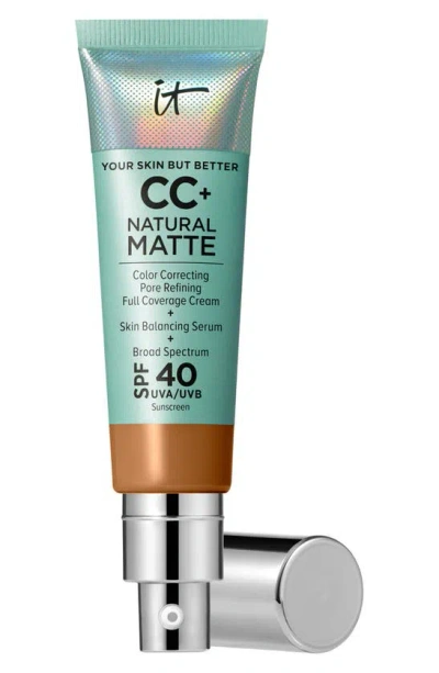 It Cosmetics Cc+ Cream Natural Matte Foundation With Spf 40 Rich Honey 1.08 oz / 32 ml