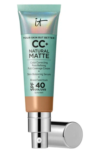 It Cosmetics Cc+ Cream Natural Matte Foundation With Spf 40 Tan 1.08 oz / 32 ml