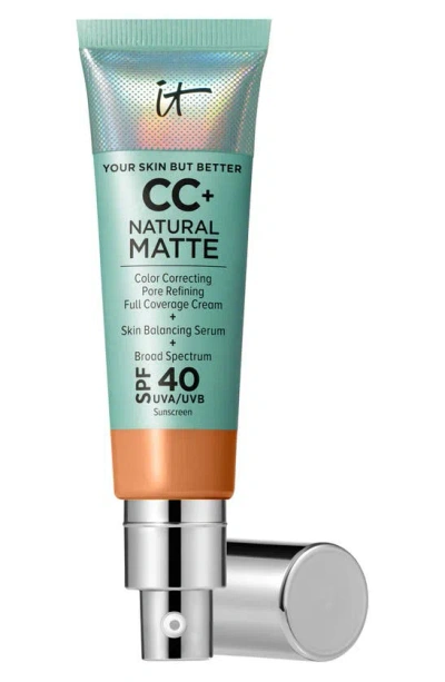 It Cosmetics Cc+ Cream Natural Matte Foundation With Spf 40 Tan Cool 1.08 oz / 32 ml