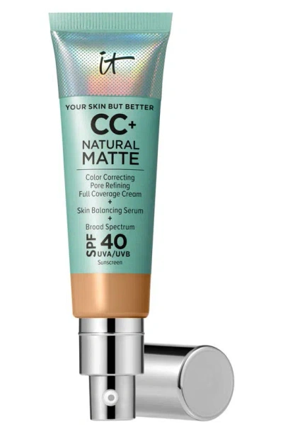 It Cosmetics Cc+ Cream Natural Matte Foundation With Spf 40 Tan Warm 1.08 oz / 32 ml