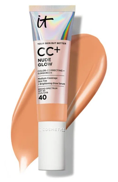 It Cosmetics Cc+ Nude Glow Lightweight Foundation + Glow Serum Spf 40 In Brown