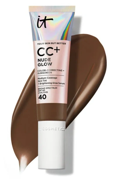 It Cosmetics Cc+ Nude Glow Lightweight Foundation + Glow Serum Spf 40 In Brown