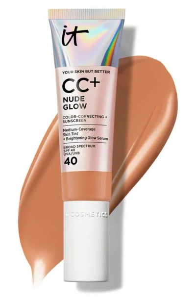 It Cosmetics Cc+ Nude Glow Lightweight Foundation + Glow Serum Spf 40 In Brown