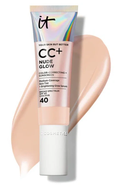 It Cosmetics Cc+ Nude Glow Lightweight Foundation + Glow Serum Spf 40 In Transparent
