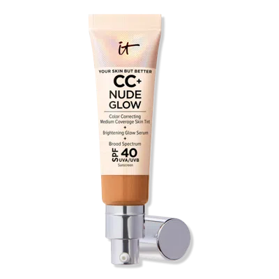 It Cosmetics Cc+ Nude Glow Lightweight Foundation + Glow Serum With Spf 40 - Tan In Brown