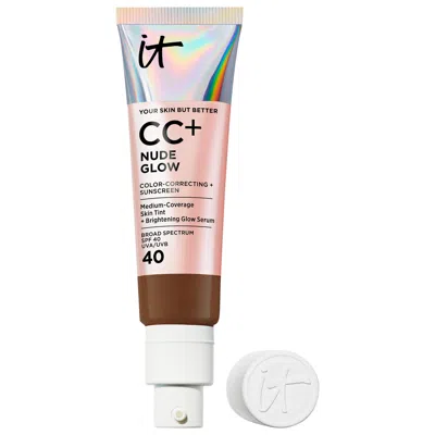 It Cosmetics Cc+ Nude Glow Lightweight Foundation + Glow Serum With Spf 40 And Niacinamide Deep Cool 1.1 Oz/32 ml