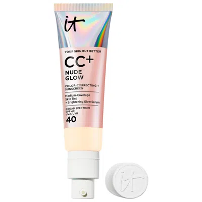 It Cosmetics Cc+ Nude Glow Lightweight Foundation + Glow Serum With Spf 40 And Niacinamide Fair Warm 1.1 Oz/32 ml