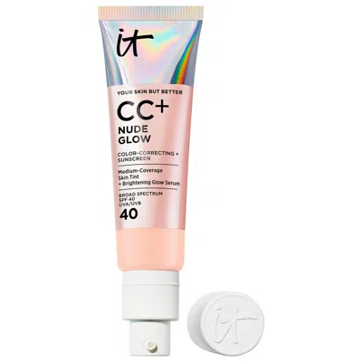 It Cosmetics Cc+ Nude Glow Lightweight Foundation + Glow Serum With Spf 40 And Niacinamide Light Cool 1.1 Oz/32 M