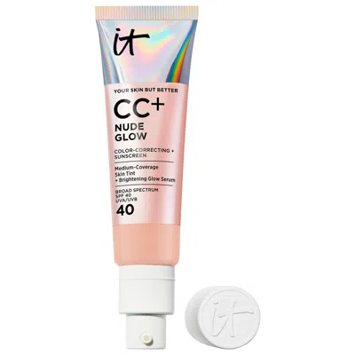 It Cosmetics Cc+ Nude Glow Lightweight Foundation + Glow Serum With Spf 40 And Niacinamide Medium Cool 1.1 Oz/32 