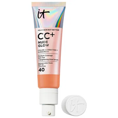 It Cosmetics Cc+ Nude Glow Lightweight Foundation + Glow Serum With Spf 40 And Niacinamide Rich Cool 1.1 Oz/32 ml