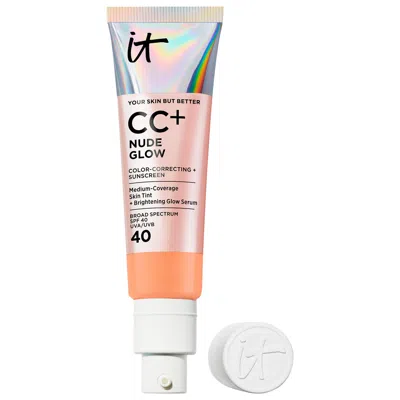 It Cosmetics Cc+ Nude Glow Lightweight Foundation + Glow Serum With Spf 40 And Niacinamide Tan Cool 1.1 Oz/32 ml