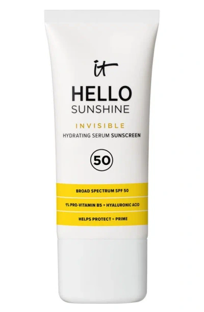 It Cosmetics Hello Sunshine Invisible Sunscreen For Face Spf 50 1.7 oz / 50 ml In Sheer