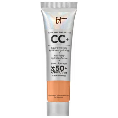 It Cosmetics Mini Cc+ Cream Full Coverage Color Correcting Foundation With Spf 50+ Tan Cool 0.4 oz / 23 ml