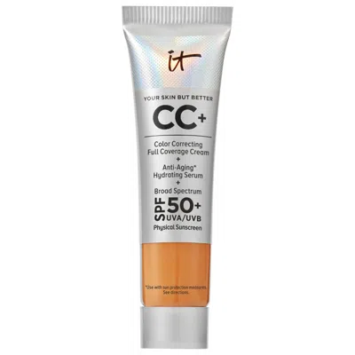 It Cosmetics Mini Cc+ Cream Full Coverage Color Correcting Foundation With Spf 50+ Tan Rich 0.4 oz / 23 ml