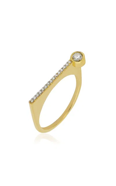 Itä Fine Jewelry 14k Yellow Gold ¡buenos Días! “reach” Ray Ring In Yellow Gold With Champagne Diamonds