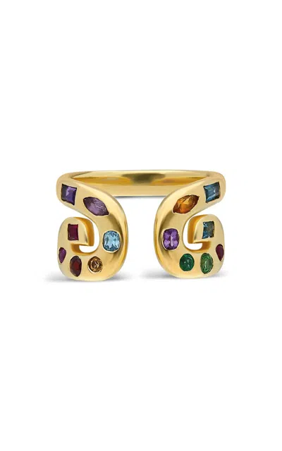 Itä Fine Jewelry 14k Yellow Gold Txirimiri “carnaval” Multi-gemstone Ring