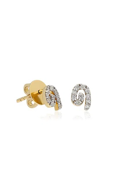 Itä Fine Jewelry 14k Yellow Gold Txirimiri Mini "siempre" Diamond Stud Earrings