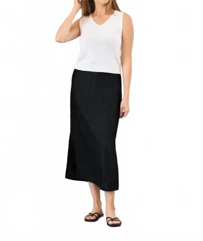 It Is Well L.a. Linen Slit Skirt In Black
