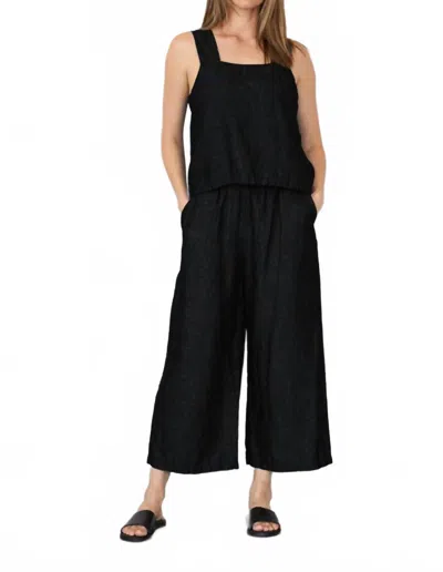 It Is Well L.a. Linen Strap Tank Top In Black