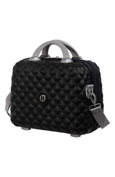 It Luggage Glitzy Matte Hardside Vanity Shoulder Bag In Black
