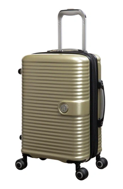 It Luggage Helixian 21" Hardshell Spinner Suitcase In Metallic Champagne