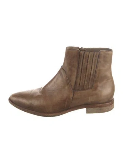 Pre-owned Italeau Leather Chelsea Boots In Brown