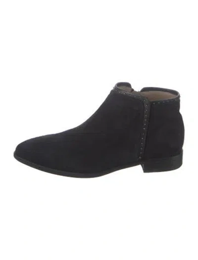 Pre-owned Italeau Suede Boots In Black