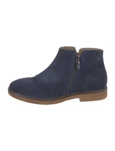 Pre-owned Italeau Suede Boots In Blue