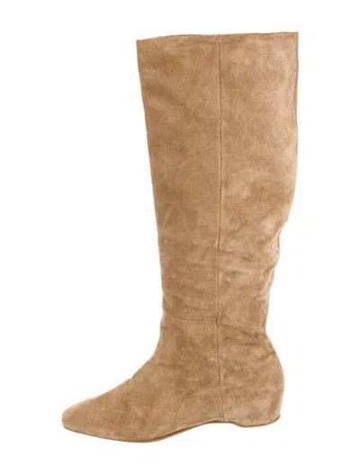 Pre-owned Italeau Suede Boots In Brown