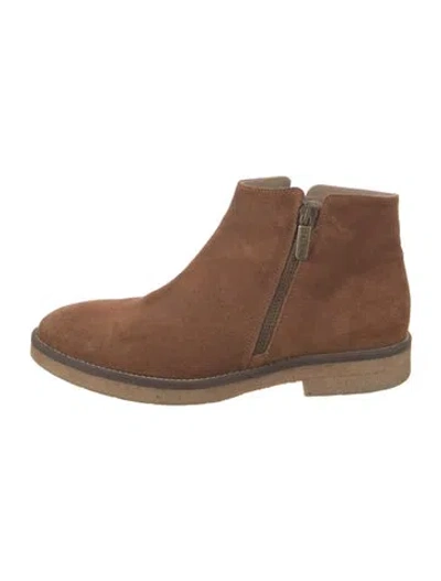 Pre-owned Italeau Suede Boots In Neutral