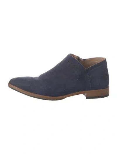Pre-owned Italeau Suede Chelsea Boots In Blue