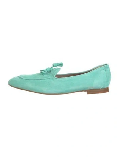 Pre-owned Italeau Suede Loafers In Green