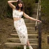 Italia A Collection White Wrap Pencil Skirt & Scoop Tank Top Matching Set In White