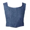 Italia A Collection Women's Blue Denim Corset Top