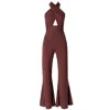 Italia A Collection Women's Brown Mocha Glam Jumpsuit In Brown